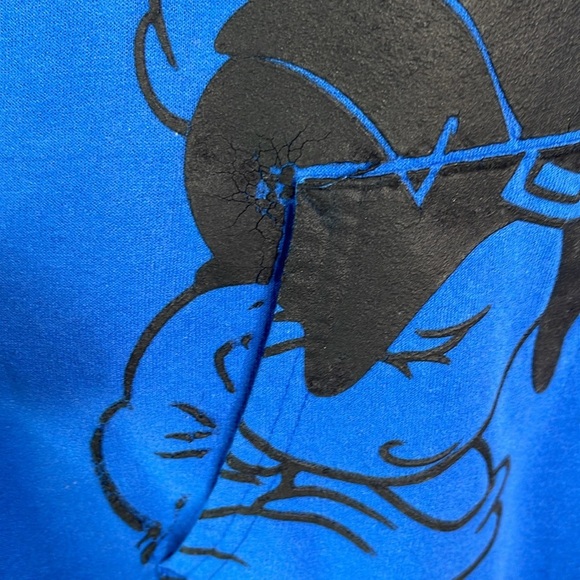 Disney World Mens Grumpy Graphic Royal Blue Hoodie Pull on Kangaroo Pocket L - Picture 5 of 12